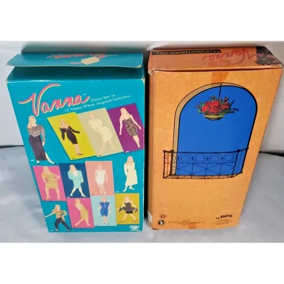 (2) Vanna White Limited Edition Spain Doll & Doll Black & Gold Dress Vintage - Picture 5 of 14